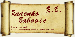 Radenko Babović vizit kartica
